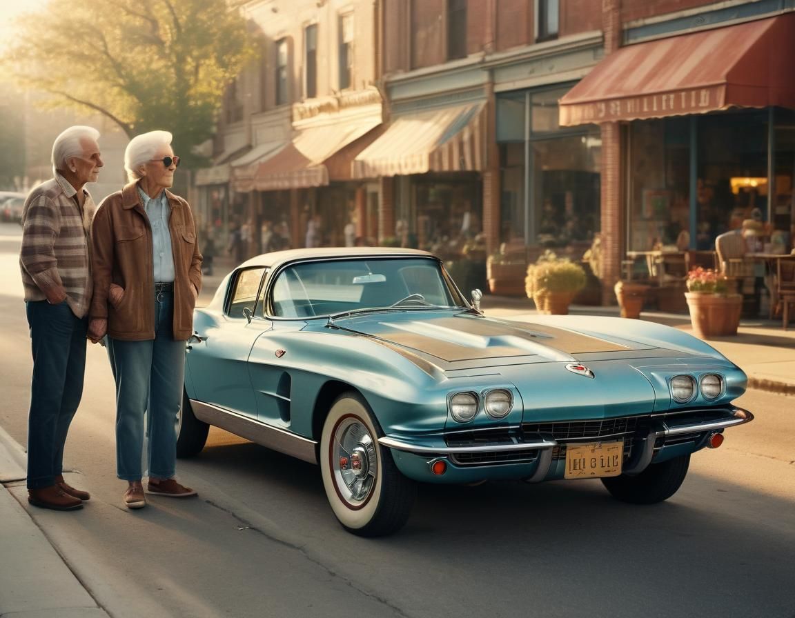 Retro Americana: Old Couple and Young Lovers