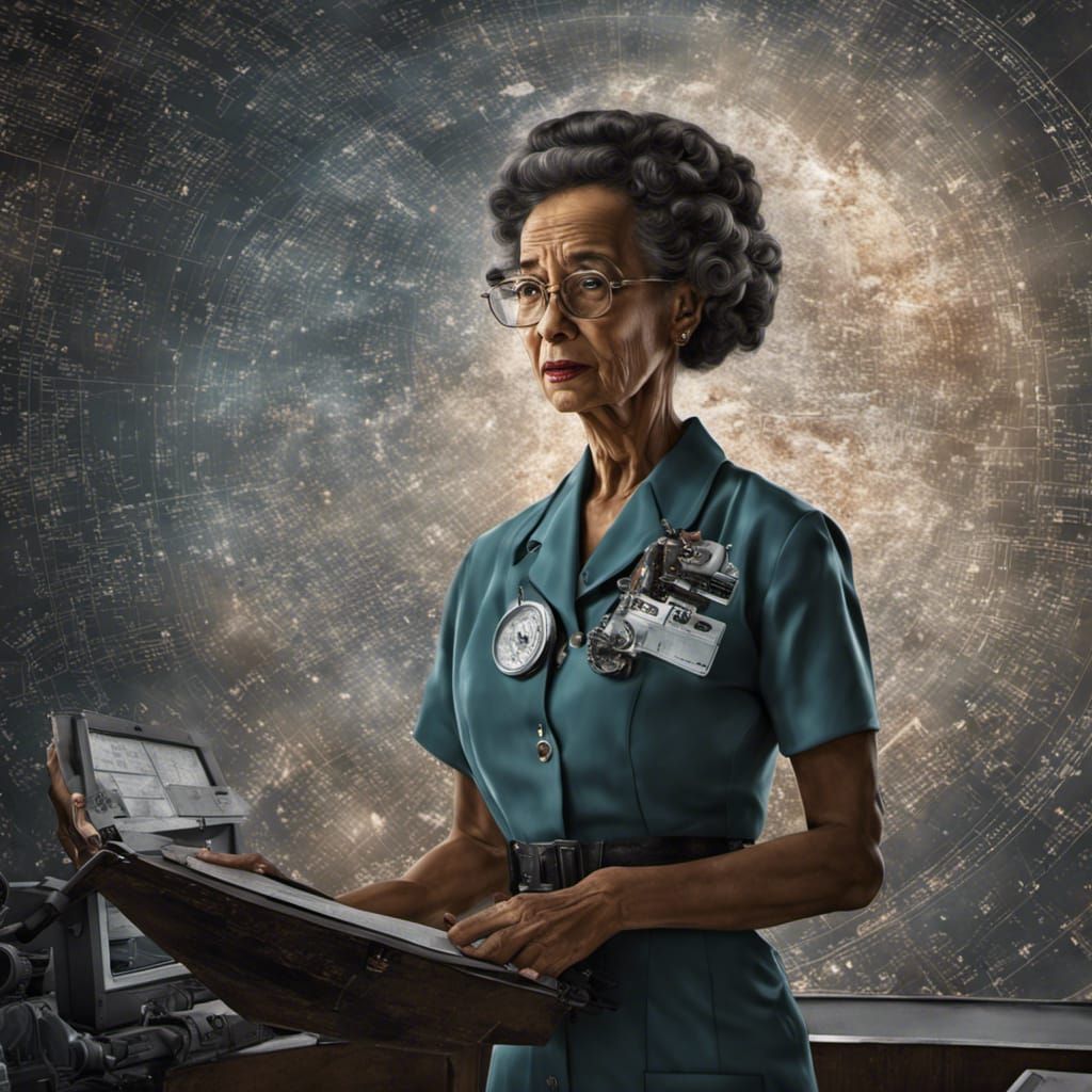 Hyperrealistic Portrait of Katherine Johnson in Deep Color