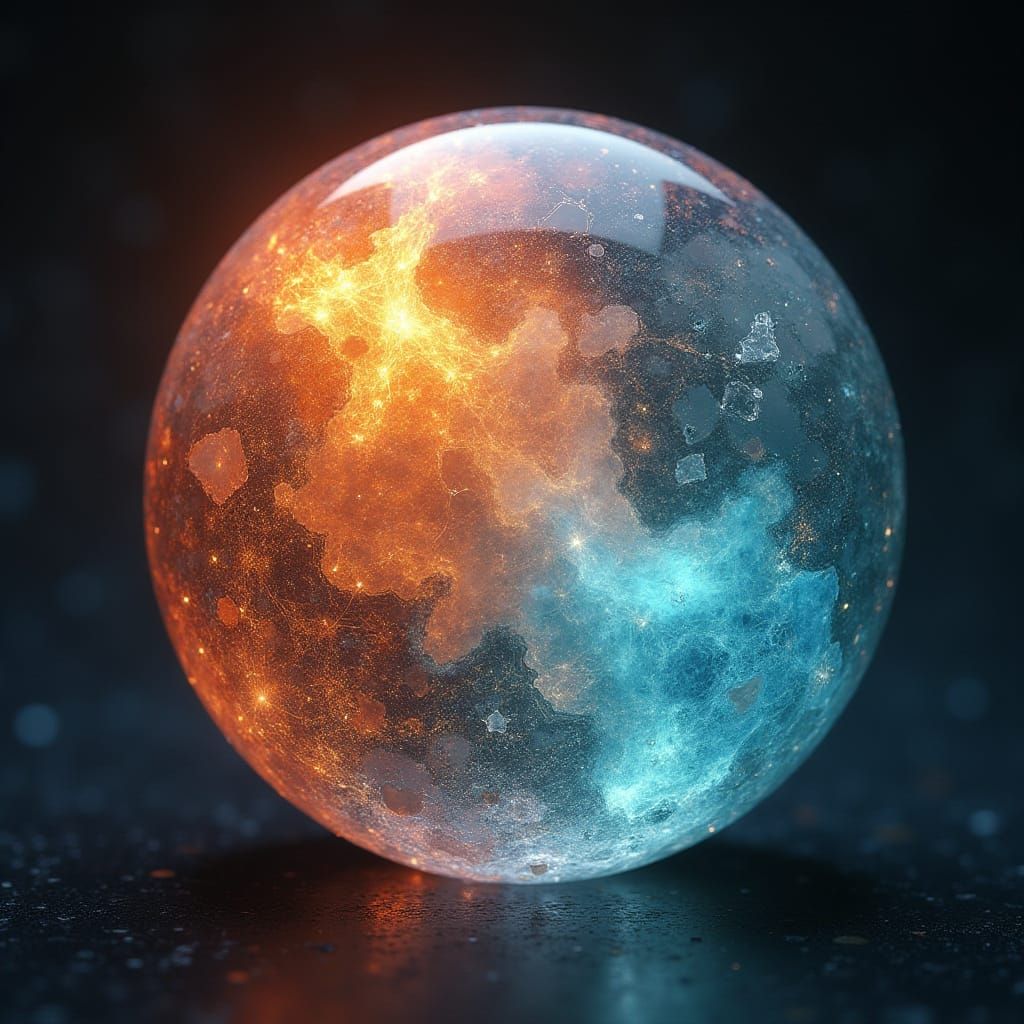 Opalescent Mosaic Crystallization in Abstract Style