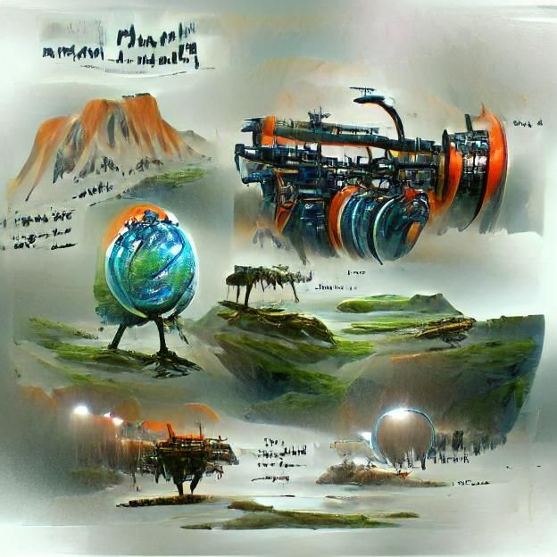 Futuristic Machine Planet Concept Art