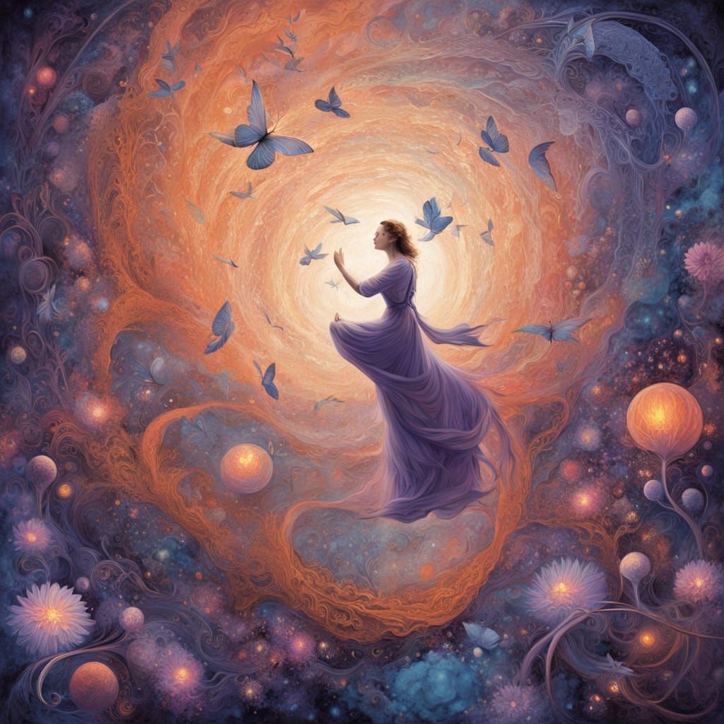 Ethereal Conductor Transforms into Musical Notes & Birds