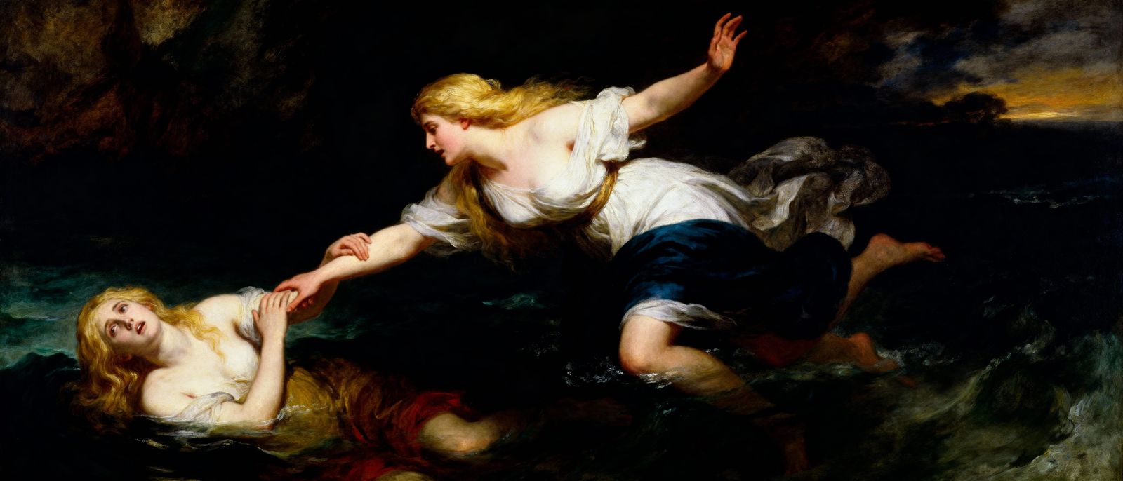 Dramatic Rescue in Romanticism Style