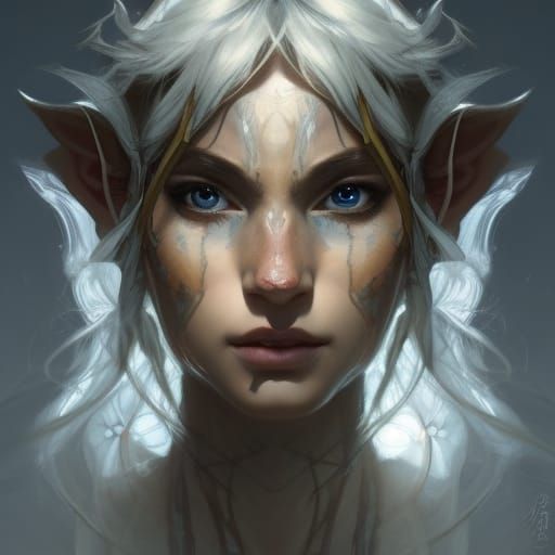 Detailed Elf Portrait in Hyperrealistic Style