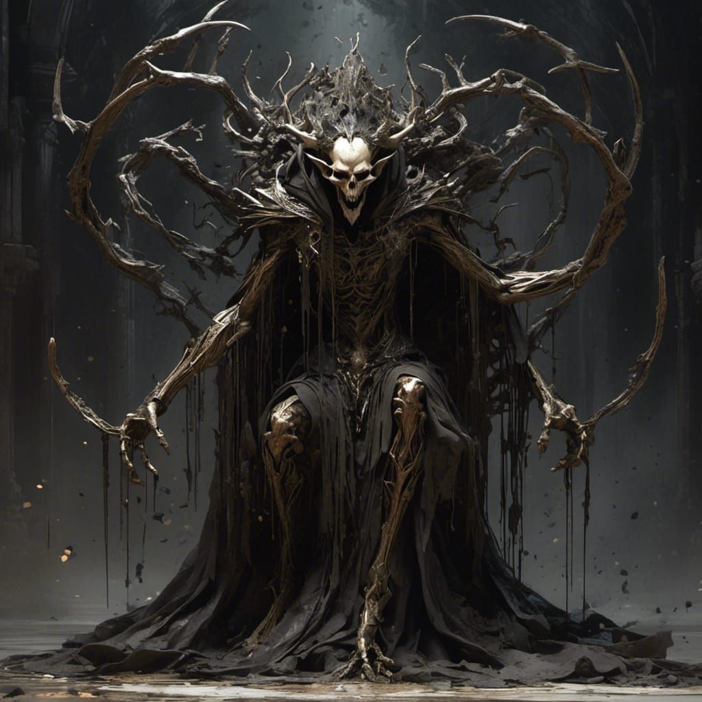 Corrupted Ghoul in Graveyard, Gothic Fantasy Art