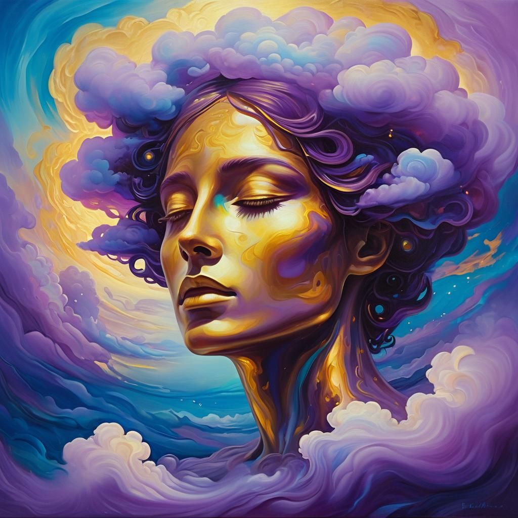 Mysterious Figure in Vibrant Dreamlike State