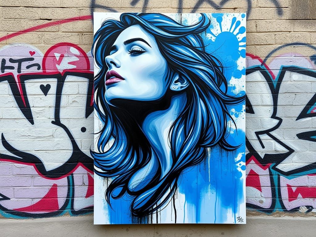 Art in front of the wall.  2