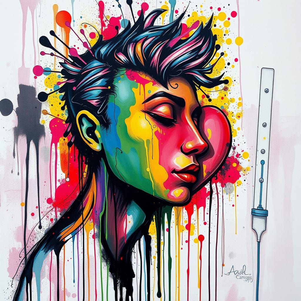 Vibrant Street Art Masterpiece in High Contrast Colors