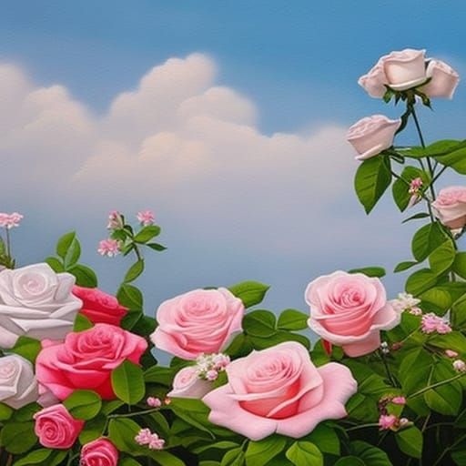 Pink, Red, white Roses