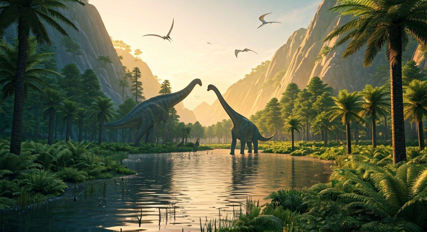 Jurassic Valley Reflecting Golden Light