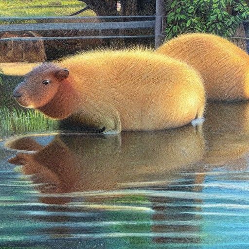 Capybara Portrait as Digital Oil Painting