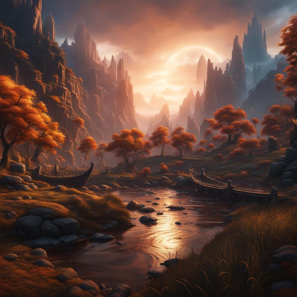 Cinematic Fantasy Landscape in Detailed Matte Painting
