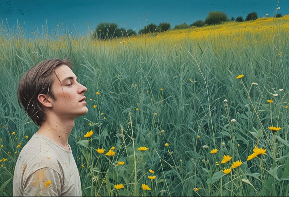 Whimsical Nature Portrait in Expressive Collage Style