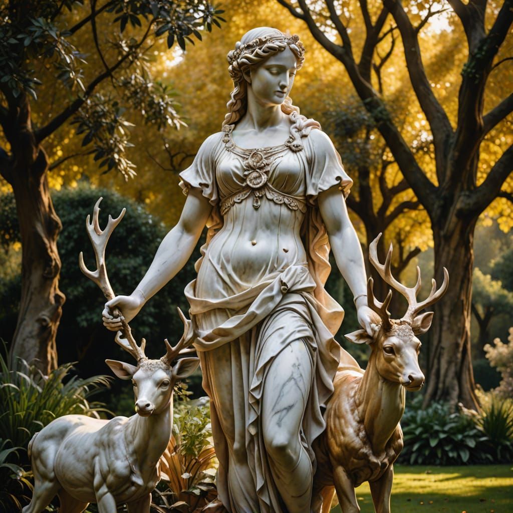 Artemis Marble Sculpture in Eden: Baroque Style