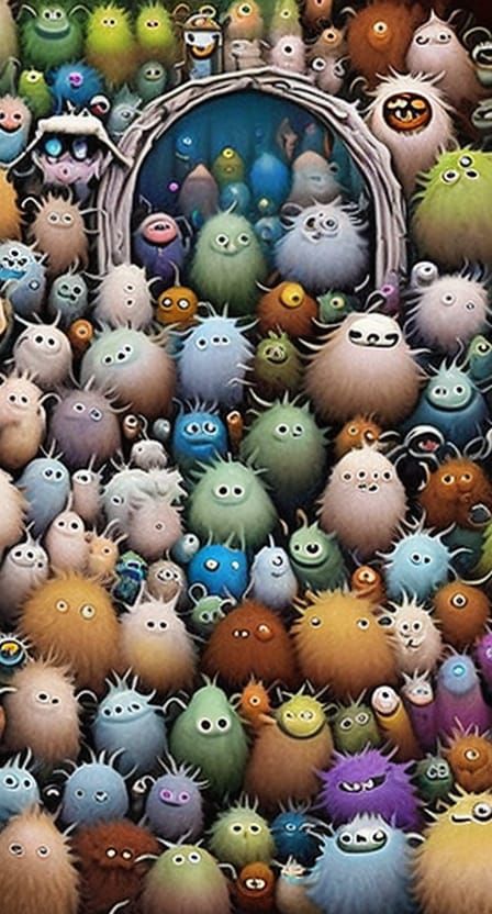 Hyperdetailed Fluffy Monsters Flood Through the Portal