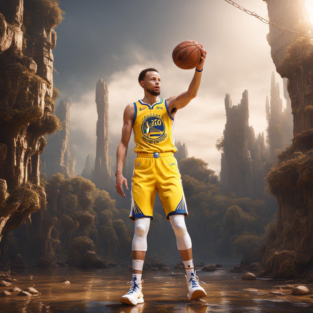 Stephen Curry Detailed Matte Painting in 8k