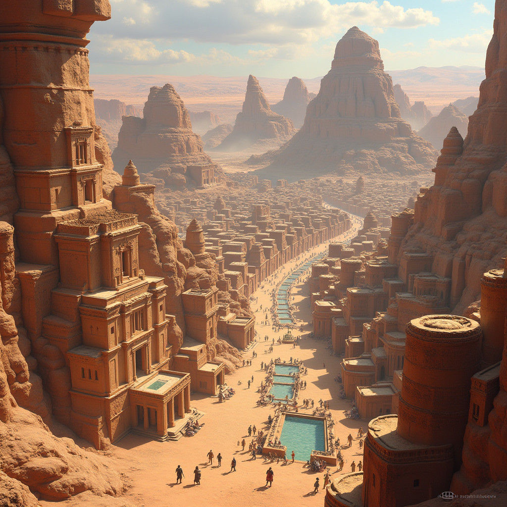 Majestic Petra Marketplace in Ancient Times
