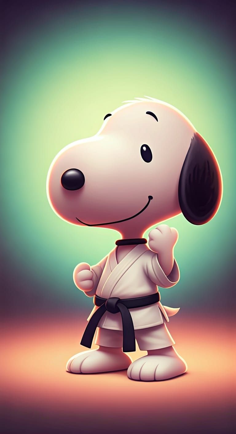 Snoopy as Karate Master in Gothic Whimsical Style