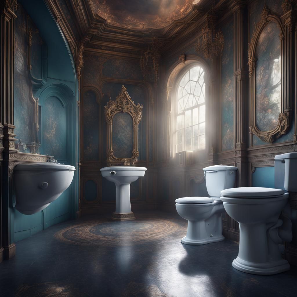 Fantastical Toilet in Detailed Matte Painting
