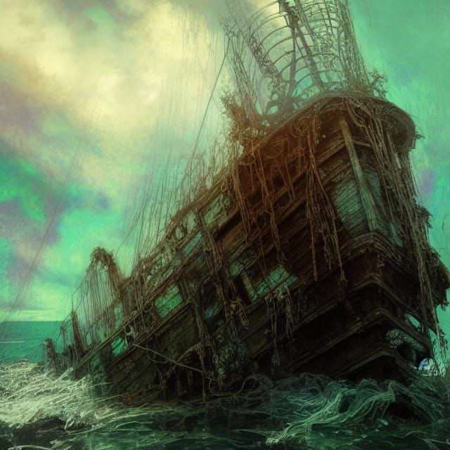 Intricate Ghost Ship with Fractal Iridescence