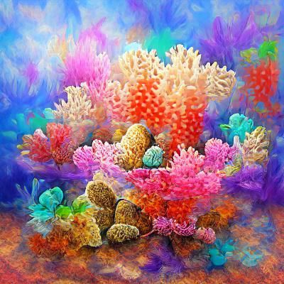 Vibrant Coral Reef Abstract Artwork