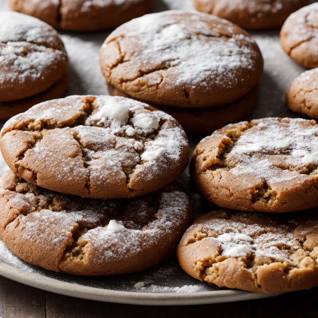 Golden Soft Gingersnap Cookies, Freshly Baked
