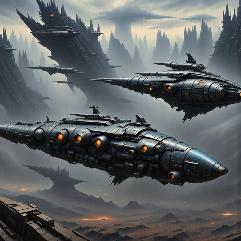 Spaceships Engage in Epic Intergalactic Battle