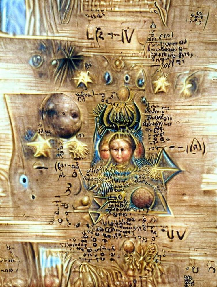 Fractal Russian Icon: Alien Star Chart in Gold Leaf
