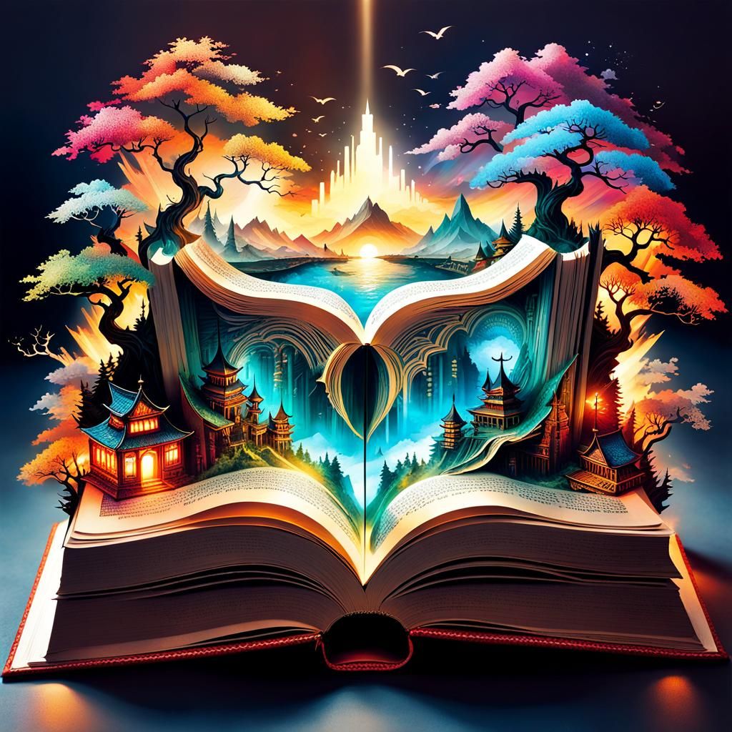 Fantasy World Emerges From Open Book