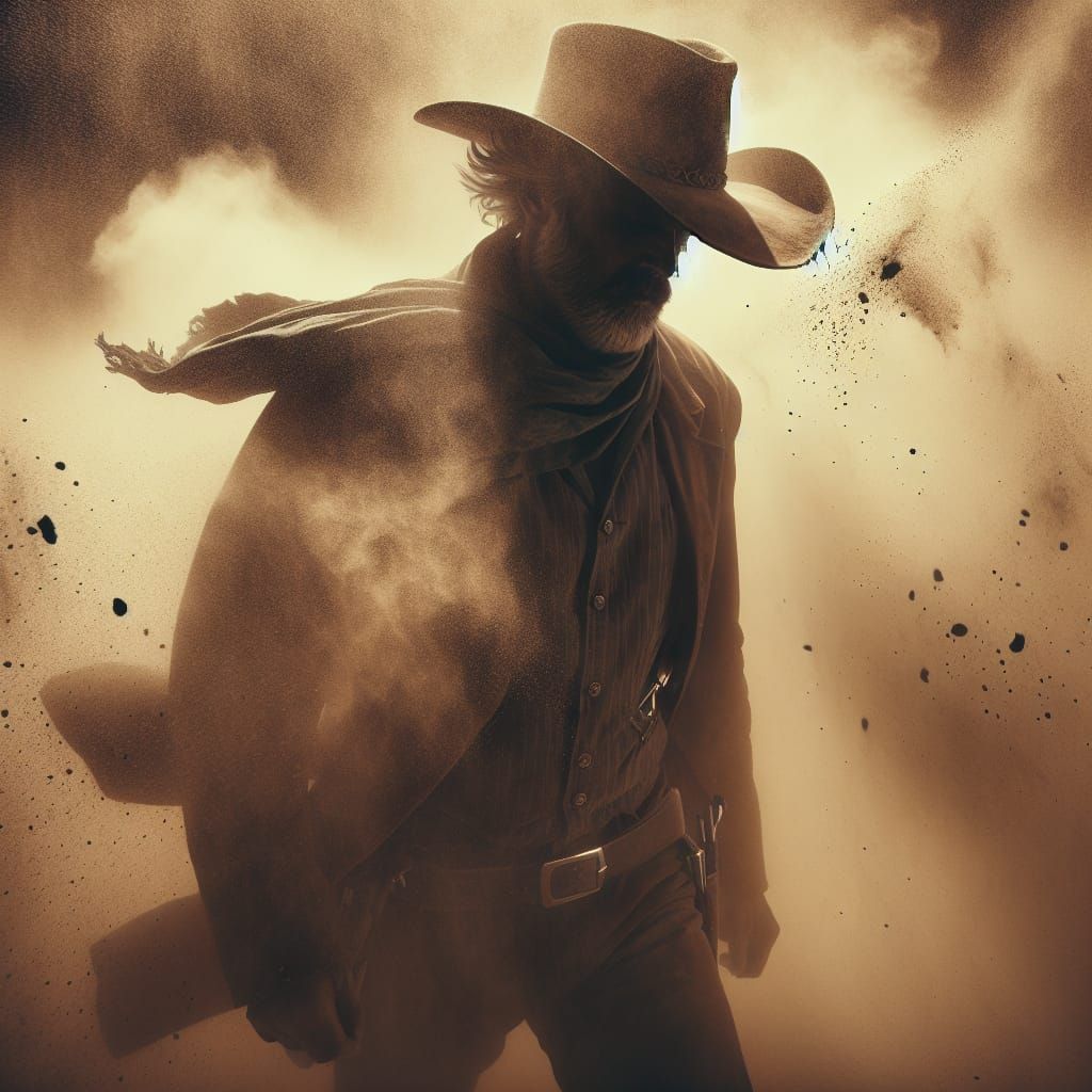 Cowboy in Dust Storm - Cinematic Realism