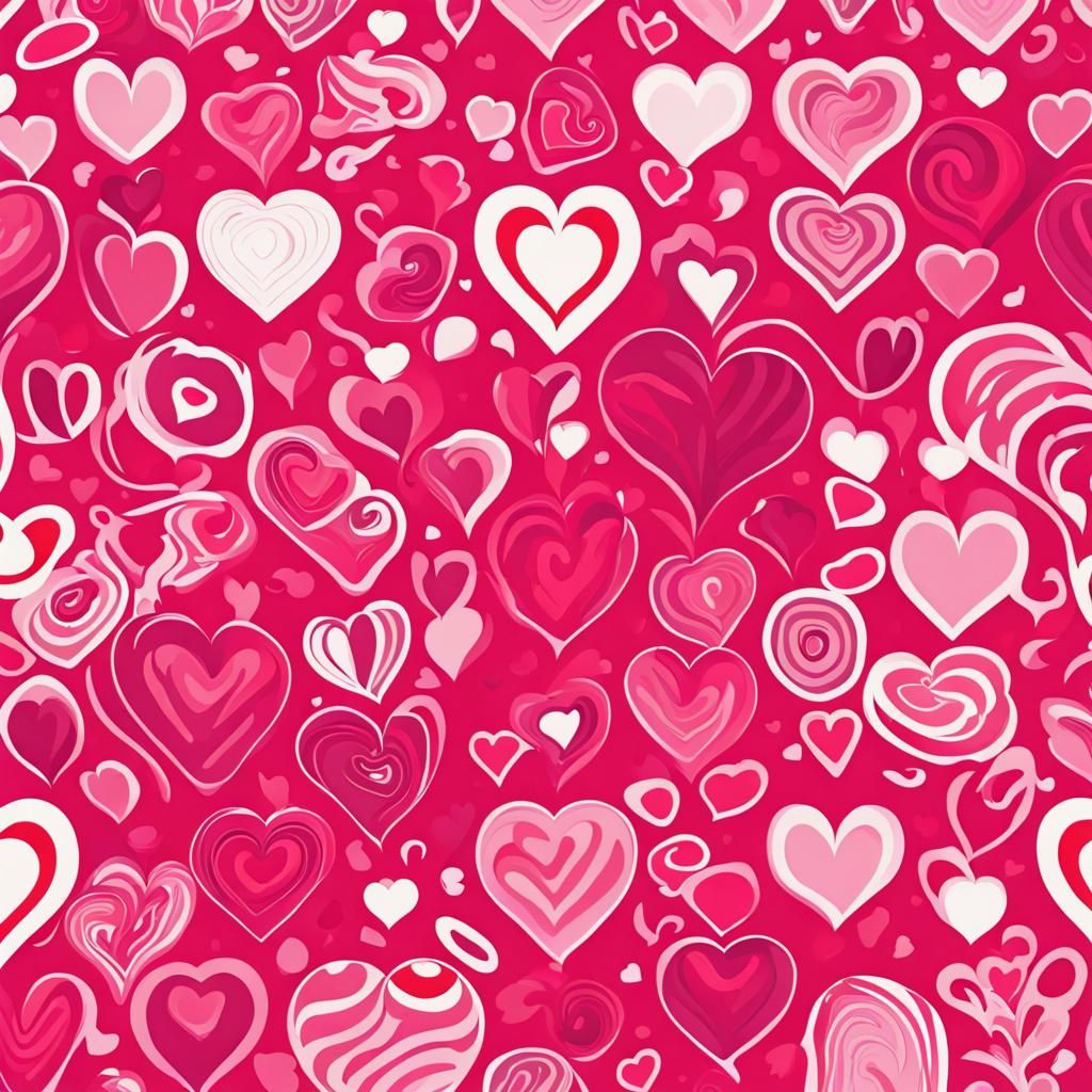 Valentine's Day Wrapping Paper Design with Hearts