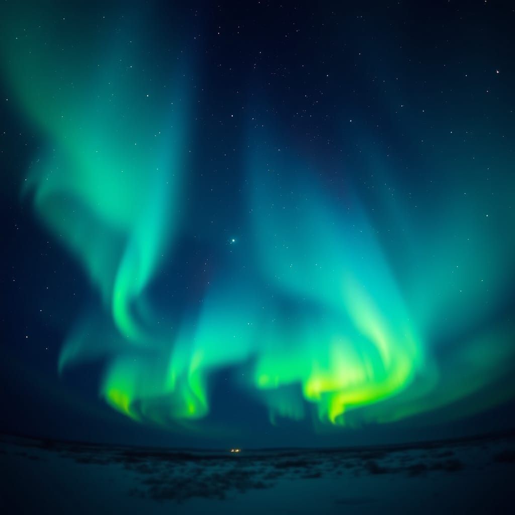 Aurora Borealis in Dreamy Digital Art Style