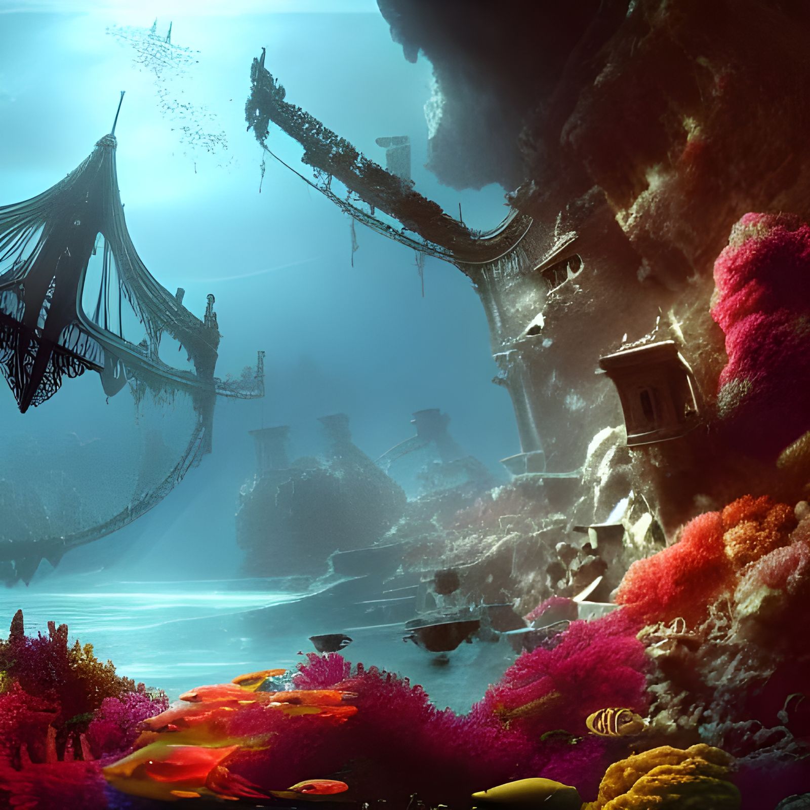 Sunken Underwater Fortress Under Attack