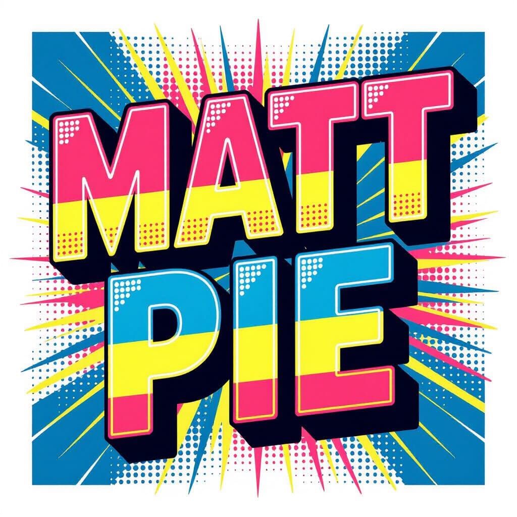 MATT PIE in 80s Arcade Style Typography