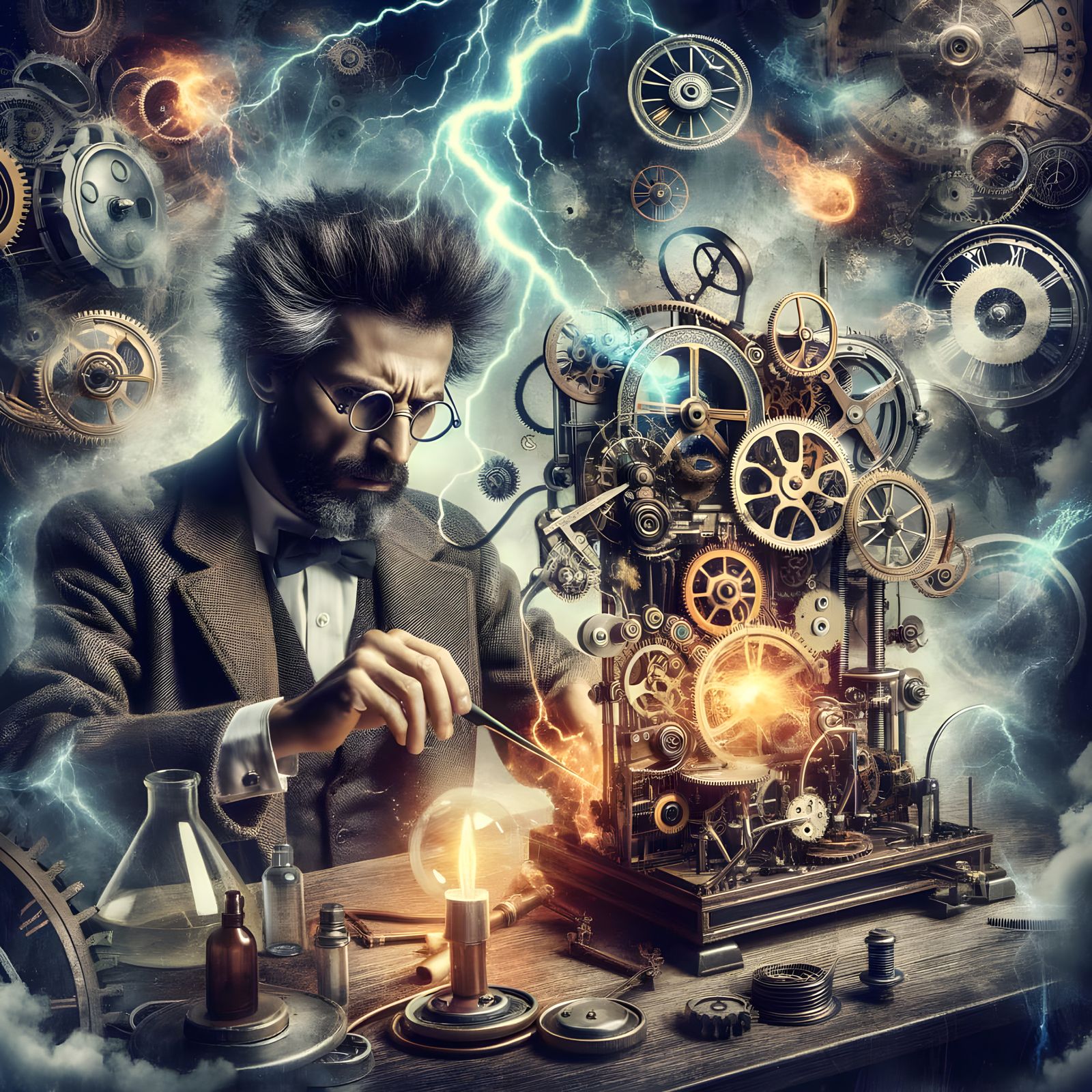 FUFJUF: The process of fluffing up your hair with electricity