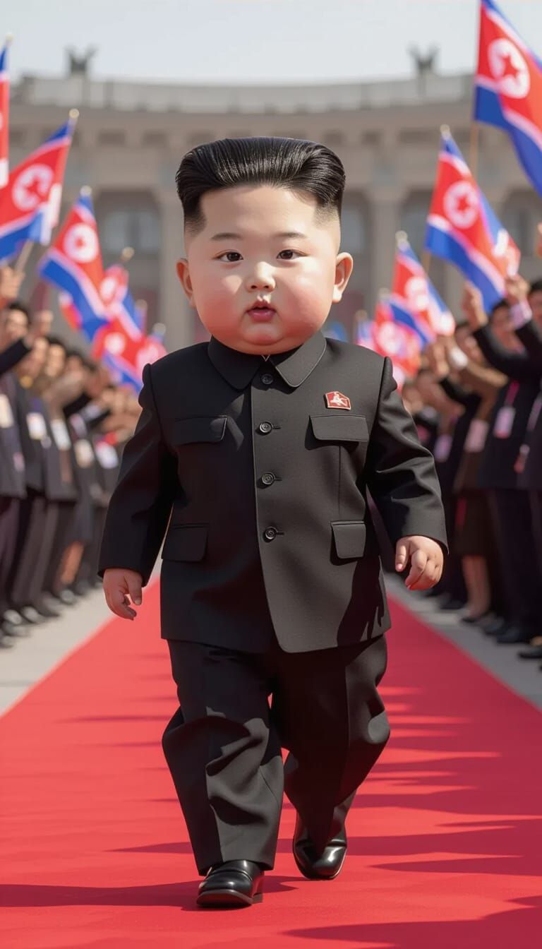 Hyperrealistic Baby Kim Jong-Un in North Korea