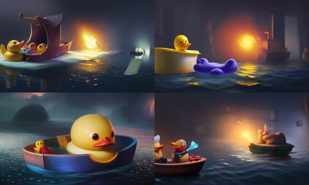 Toy Boat and Rubber Duck Bathtub Battle