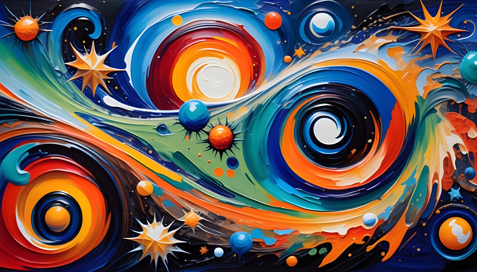 Cosmic Abstraction in Expressive Impasto Style
