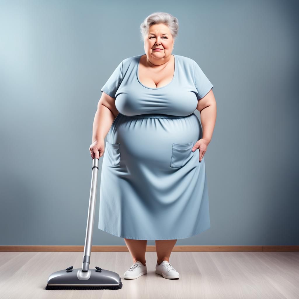 granny, silver bun, clothing for surface techni...