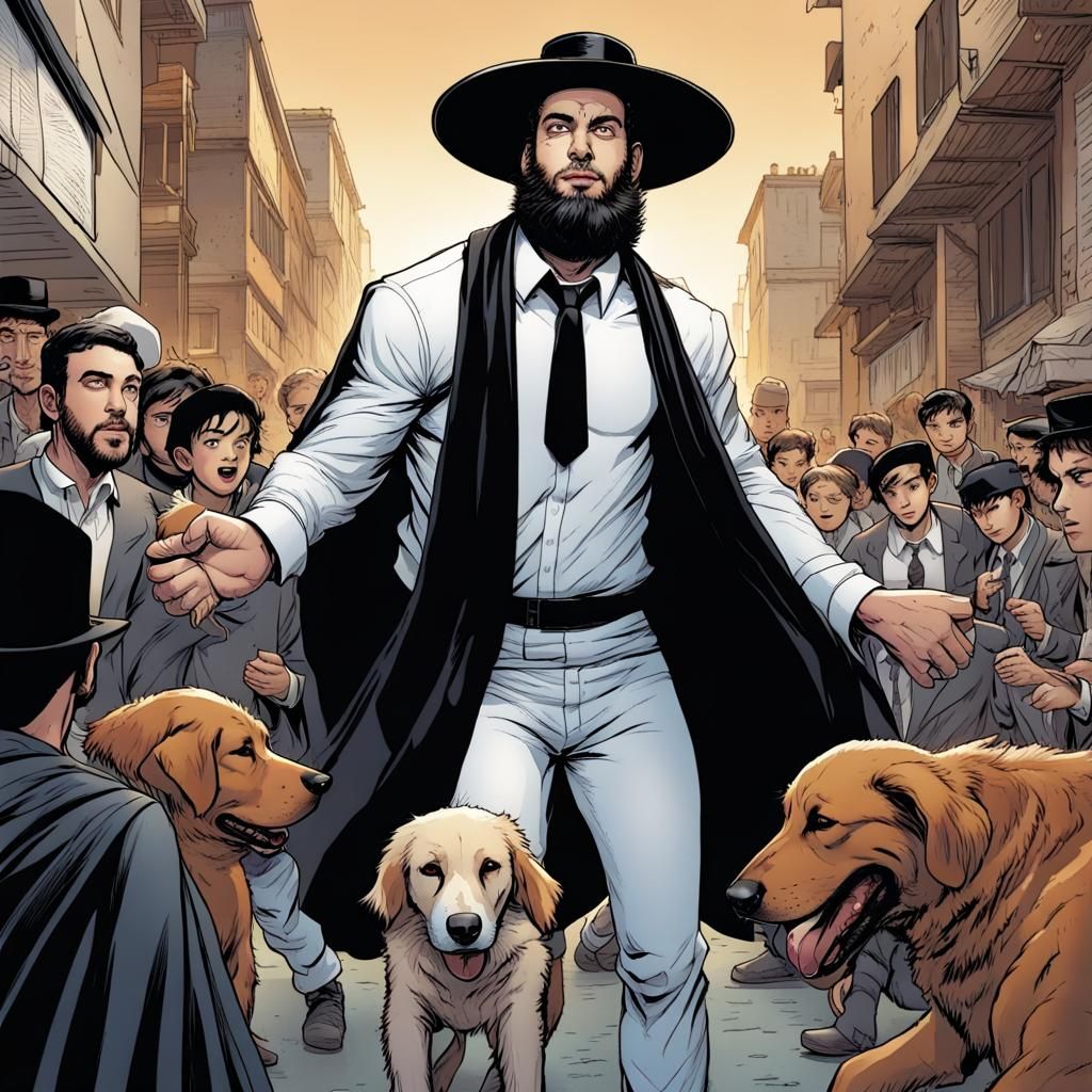 Ultra-Orthodox Superhero Saves Yeshiva Boys: Comic Book Art