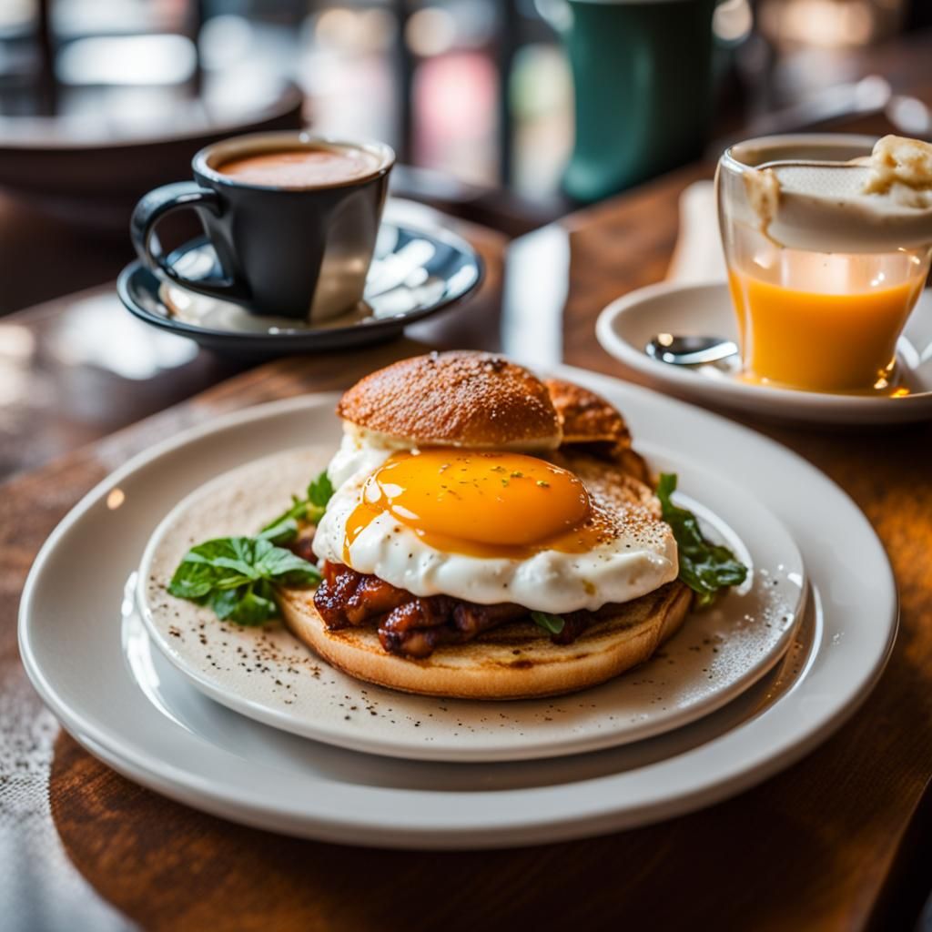 Cozy Coffee Shop Brunch in Natural Light