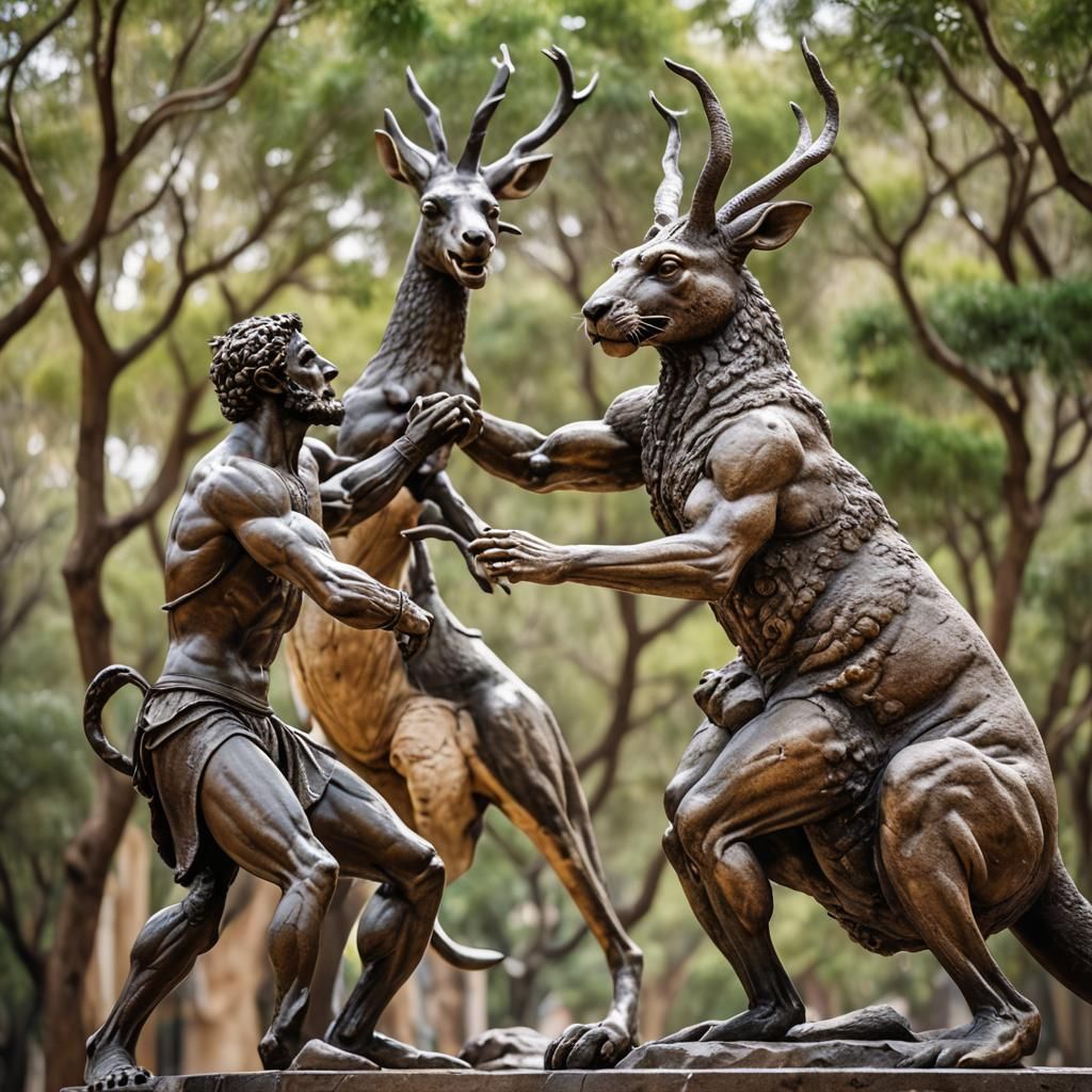 Hercules vs Kangaroo: Ancient Statue Photography