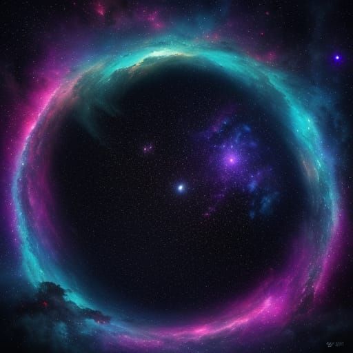 Surreal Nebula Descent: Screaming Figure in Vibrant Digital ...