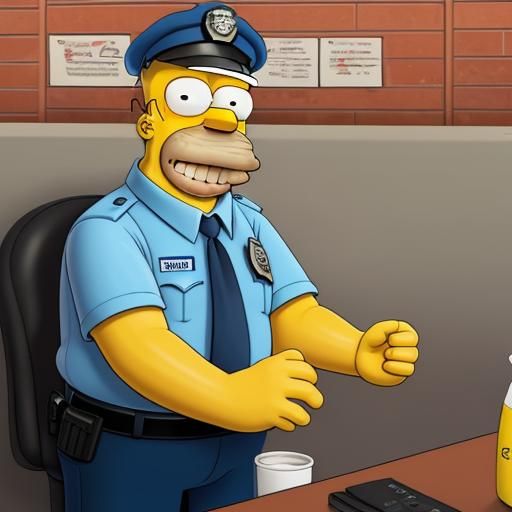 Homer Simpson as Police Officer