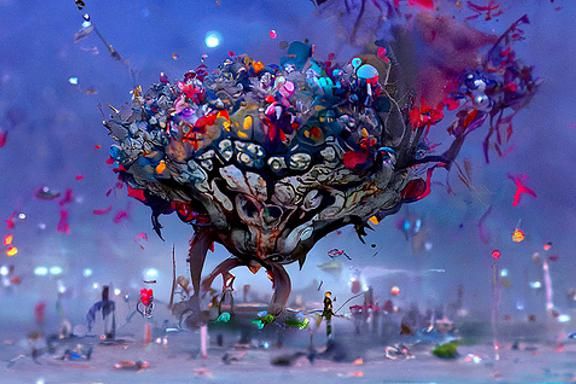Tree of Life in Wonderland: Detailed Fantasy Art