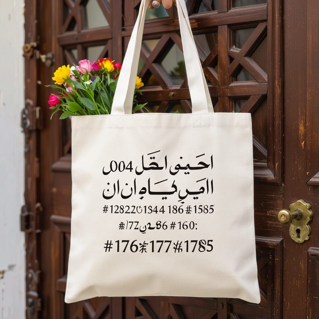 Eco-Friendly Tote Bag with Elegant Urdu Text Design