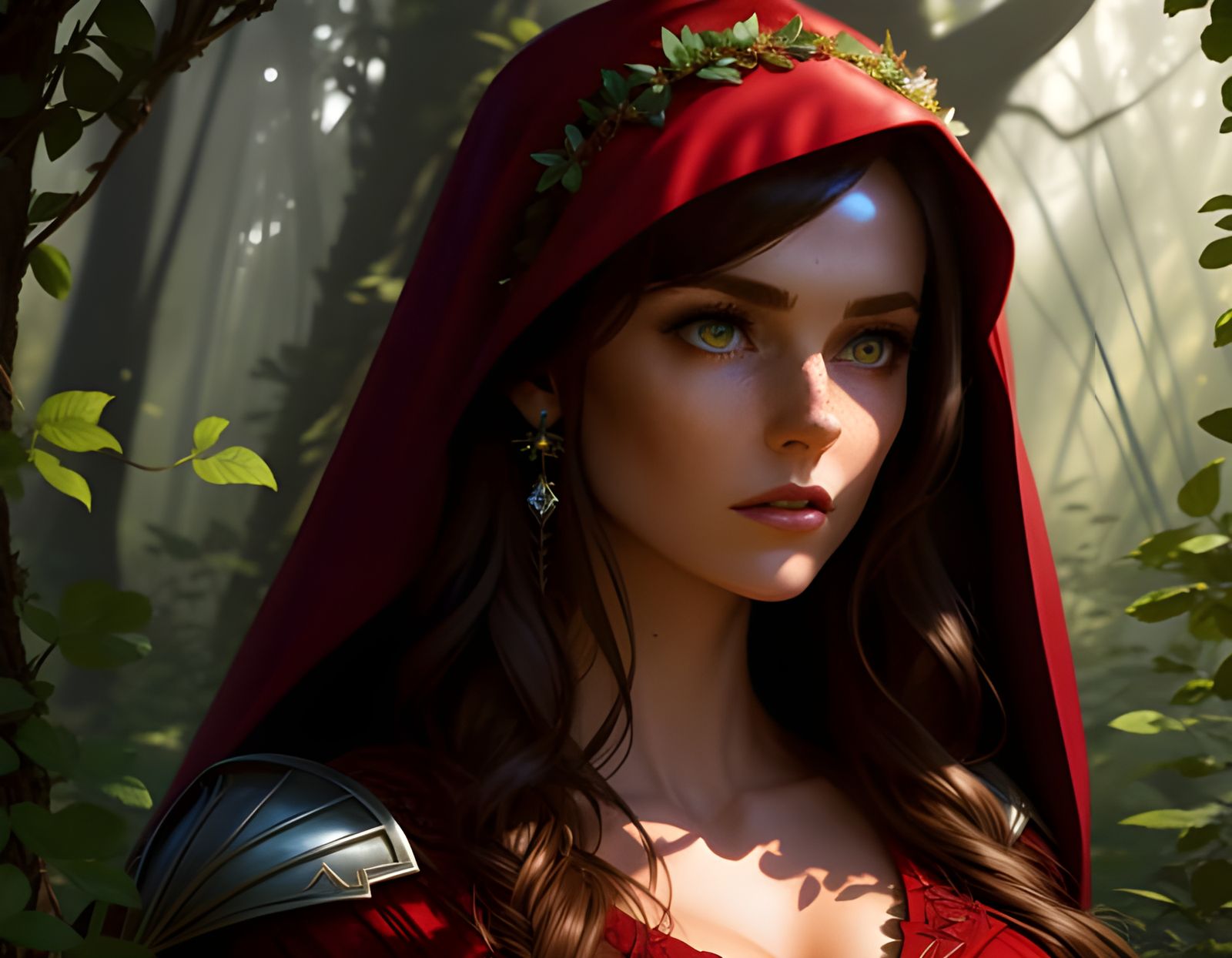 Red Riding Hood Lost in Woods: Character Concept Art