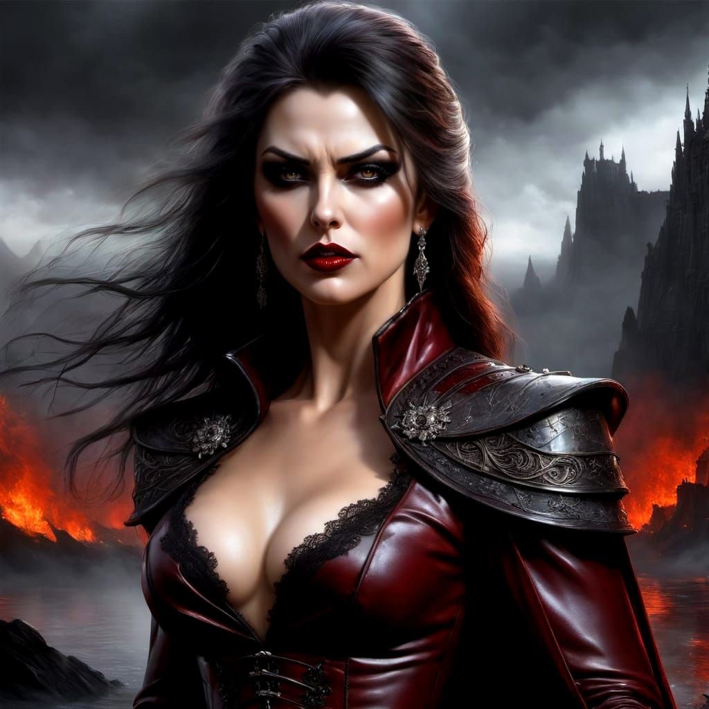 Fierce Vampire in Hyperrealistic Digital Painting