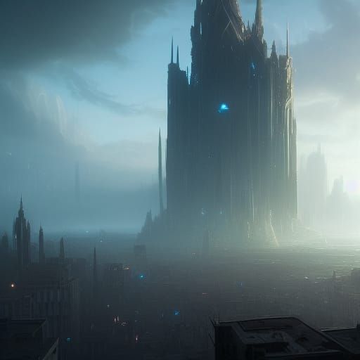 Eldritch Abomination Looms Over Ruined City