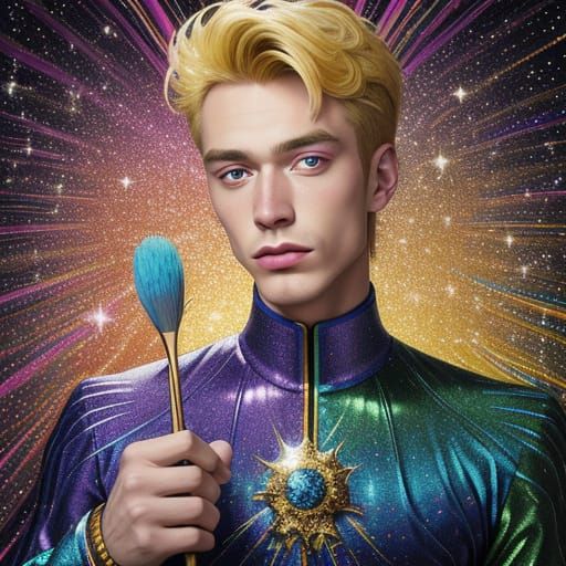 Vibrant Gay Scandinavian Baroque Pop Art in Iridescent Color...