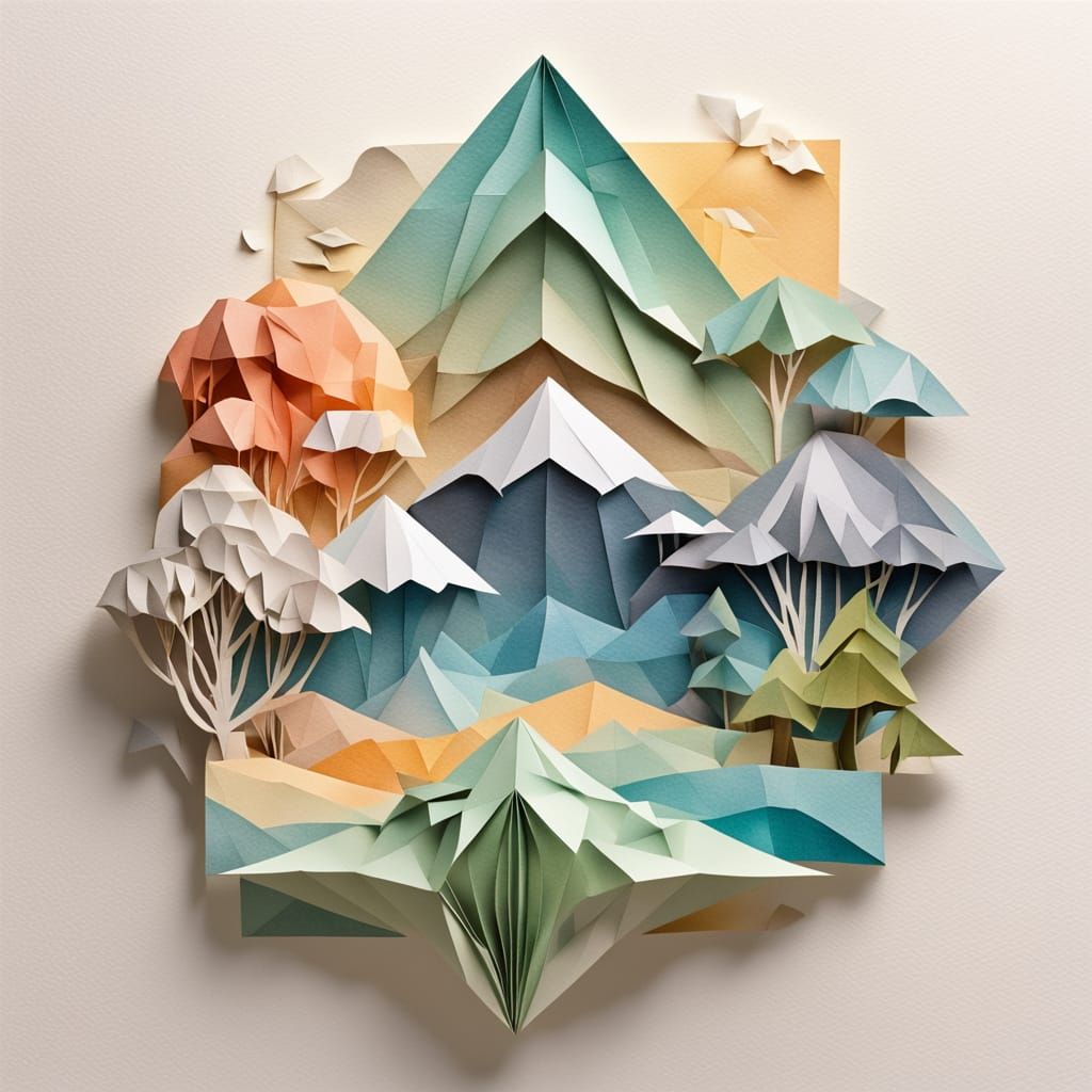 Whimsical Origami Elements in Soft Focus